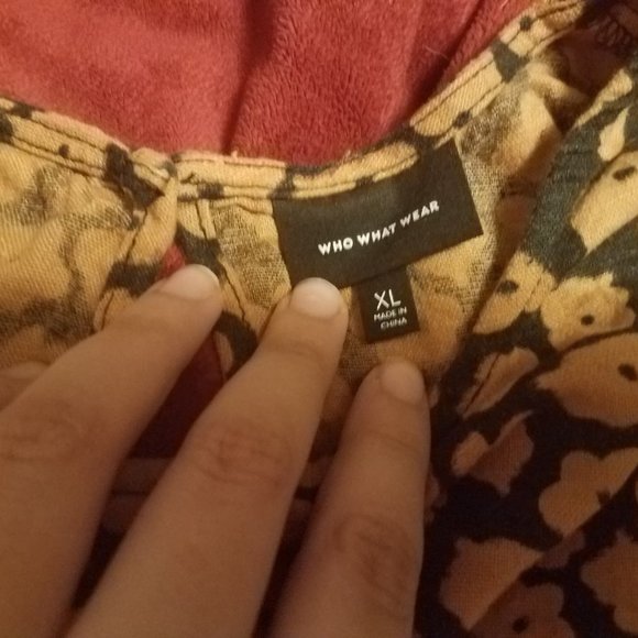 Who What  Wear - Orange and Black flower shirt - Picture 3 of 3